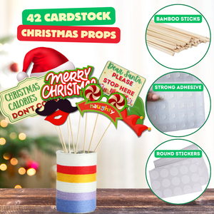 Christmas Photo Booth Props – 42 Christmas Signs and Props for Picture Photoshoot